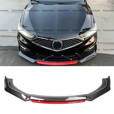 For Acura Tlx Ilx Front Bumper Lip Spoiler Splitter Diffuser Carbon Fiber Red - Image 1 of 4