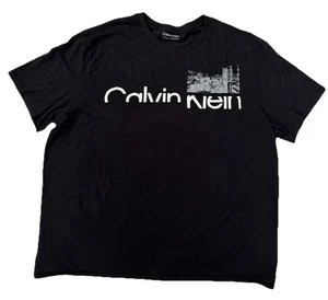 Calvin Klein T Shirt XXL Mens Black Logo Print Crewneck Short Sleeve Cotton - Bild 1 von 5