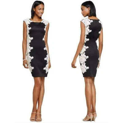 Vestido favorecedor figura floral bordado negro Jax Talla 10 Oficina Romántico  Foto 1 de 4