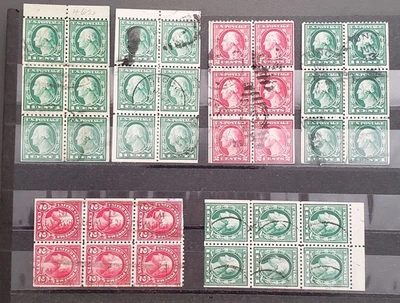US Used Early Booklet Panes Stamp Lot Unidentified - Image 1 of 2