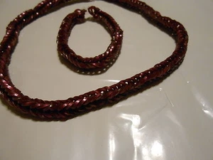 Kautschukband Halskette & Armband Set * Burgunder Perle - Bild 1 von 3