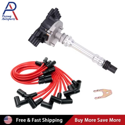 Ignition Distributor & Spark Plugs & Wires Set For GMC Cadillac Chevrolet C1500 - Image 1 of 4
