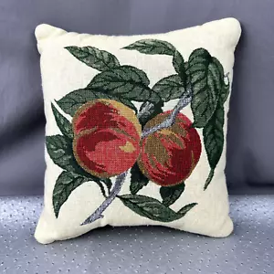 Vintage Obst Gobelin Dekokissen doppelseitig 11x12 Top Zustand - Bild 1 von 11