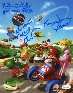 CHARLES MARTINET~SAMANTHA KELLY+1 Signed SUPER Mario Kart DD 8x10 photo JSA COA - Picture 1 of 1