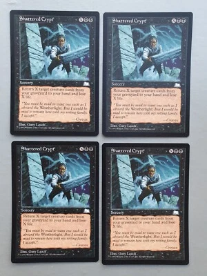 Shattered Crypt x4 PLAYSET, MTG Weatherlight (1997) Common Black Sorcery NM - Image 1 of 2