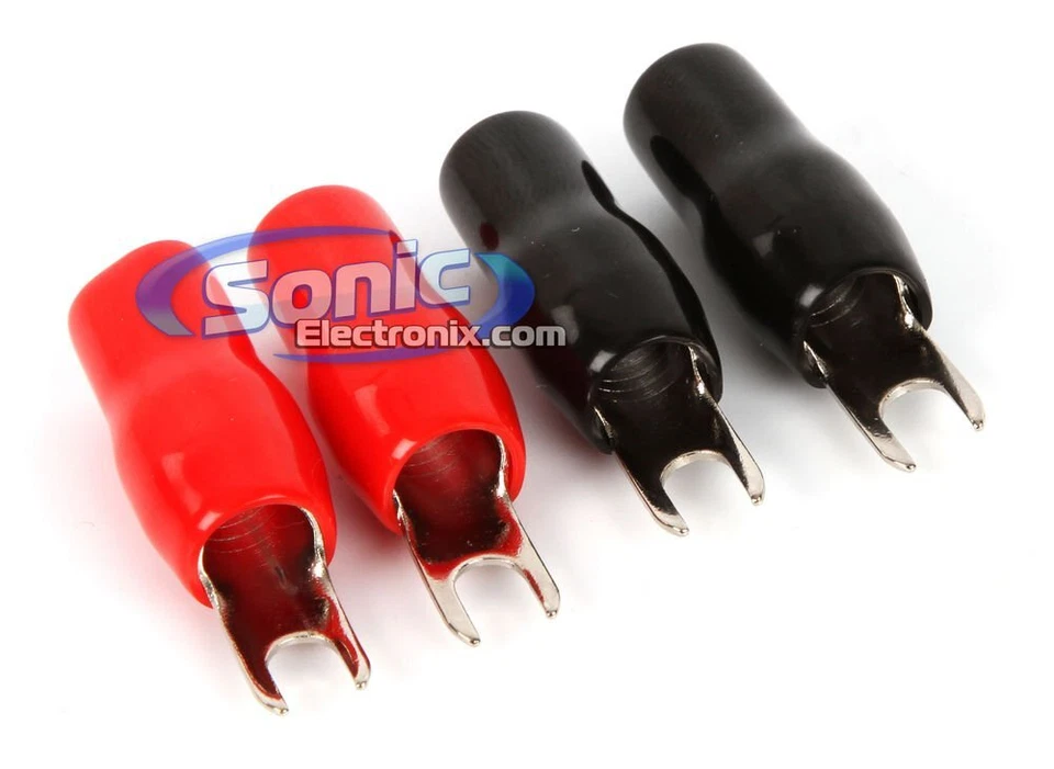 Stinger SPT5124 PRO Series Crimp-on 4 AWG Spade Terminals w/ #8 Openings - Image 1 of 2