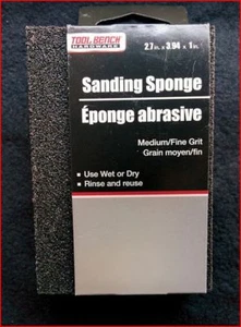 1 Reusable Wet / Dry Sanding Block Sponge Medium & Fine Grit Perfect Size DIY - Picture 1 of 2