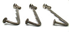 3 Vintage Cast Iron Nickel Plated Clothing Hooks Hangers Store Clothes Display