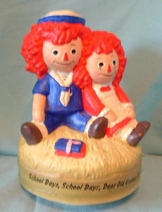 Raggedy Ann and Andy Musical Figurine 1972 Chadwick Miller 6" Made in Japan - Picture 1 of 10