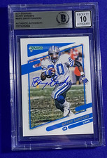 Detroit Lions BARRY SANDERS Signed 2021 Donruss Card Beckett Slabbed AUTO 10