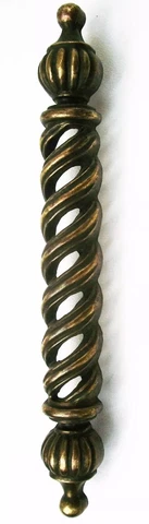 Brass French Provincial MCM Drawer Pull Antique Hardware Cabinet Handle 6"center Cover