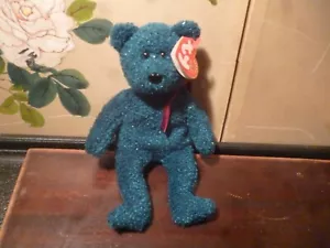TY Beanie Baby 2001 Holiday Teddy orsacchiotto verde con raro errore etichetta - Foto 1 di 7