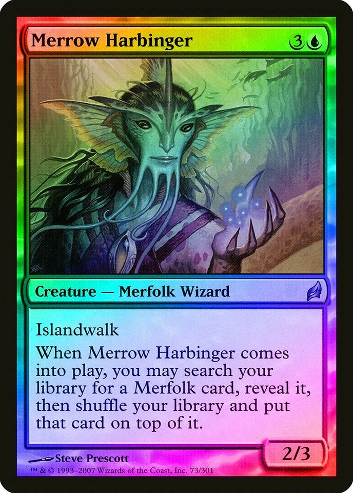 Merrow Harbinger FOIL Lorwyn HEAVILY PLD Blue Uncommon MAGIC MTG CARD ABUGames - Image 1 of 1