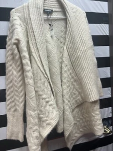 Women NWT "Express"ivory cardigan/cape style long sleeve sweater.Size M.REG $108 - Picture 1 of 2