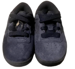 Fila Infant Athletic Low Top Faux Suede Sneaker Shoe Navy Blue Size 4 New - Picture 1 of 5