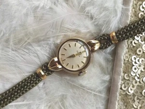 Vintage Omega 9ct Gold Cocktail Watch Olive Cordette Strap 1940/50s Period Super - Picture 1 of 12
