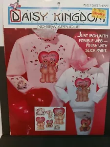 NEW Daisy Kingdom No-Sew Fabric Appliqué 6317 Sweet Heart Iron On Vintage NOS - Picture 1 of 5