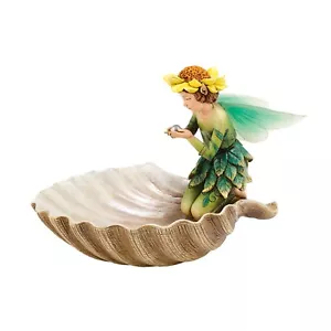 Department 56 Enchanted Guardians Fairy Seashell Butterfly Birdbath - Picture 1 of 1