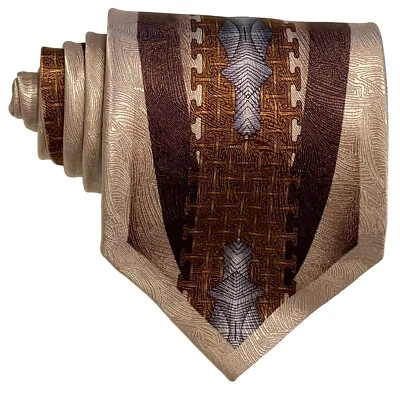 Corbata única de diseñador Daniel Ellissa geométrica 100 % seda para hombre 59" x 4" Foto 1 de 3