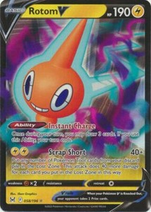 Rotom V - 058/196 - Pokemon Lost Origins Sword & Shield Ultra Rare Card NM