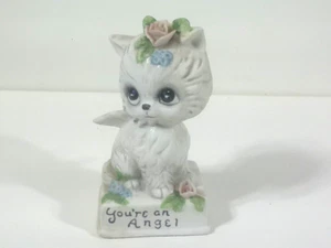 Josef Original Biskuit KATZE Engel Figur "Du bist ein Engel" Vintage Porzellan - Bild 1 von 6