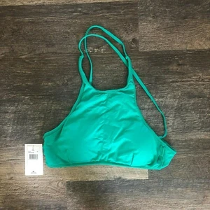 Rip Curl Women's Classic Surf High Neck Swimsuit Bikini Top Green Medium -GSIL57 - Picture 1 of 2