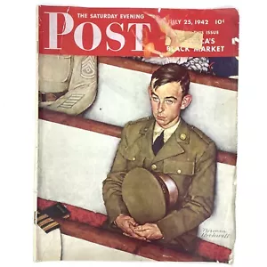 SATURDAY EVENING POST July 25 1942 NORMAN ROCKWELL COVER Complete Magazine WWII - Picture 1 of 12