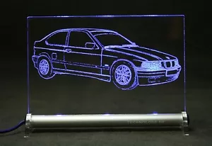 BMW E36 Compact Serie 3 como grabado de coche en placa luminosa LED para celebración regalar fiesta - Imagen 1 de 1