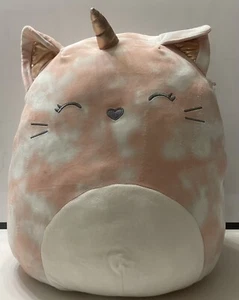 Kellytoy Squishmallow 16" Inch Feodora the Rose Gold Caticorn Cat / Unicorn READ - Picture 1 of 18