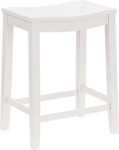 Furniture Fiddler Backless Counter Height Saddle Stool, White - Picture 1 of 6