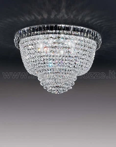 PLAFONIERA ROMA CON CRISTALLI STRUTTURA ORO O CROMO 4 LUCI - Imagen 1 de 1