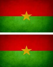 2x Sticker Flag Vintage Distressed Bf Burkina Faso