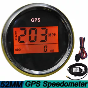 Universal 52mm GPS Digital Speedometer Gauge Odometer MPH/KMH for Car Truck Boat - Picture 1 of 12