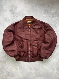 Vintage 90s MA-1 USA Bomber Jacket Nylon Size:L Men’s - Picture 1 of 10