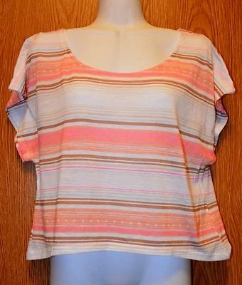 Camisa de mujer bonita a rayas Decree manga corta talla mediana excelente Foto 1 de 2