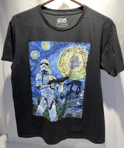 Star Wars Stormtrooper Van Gogh Starry Night Graphic T-Shirt Sz L 40 Chest - Picture 1 of 9