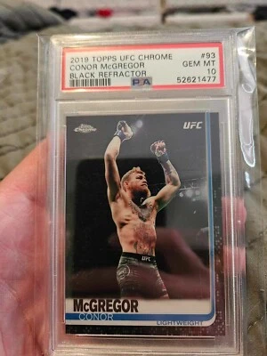 2019 UFC Topps Chrome PSA 10 Conor McGregor Black Refractor /10 - Image 1 of 2