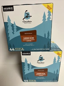 (2) Boxes 44ct each Caribou Coffee Caribou Blend Coffee K-Cup Pods Medium Keurig - Picture 1 of 6