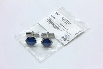 Montblanc Steel Sartorial Sechseckige Manschettenknöpfe / Blauer Achat / 118600 - Bild 1 von 4