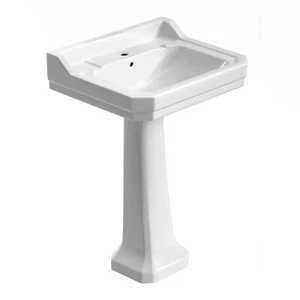 Whitehaus B112L-P Traditional Pedestal w/ Integrated Bowl and Rear Overflow - Picture 1 of 5