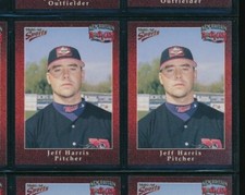 lot (2) 1998 Multi-Ad #13 Jeff Harris New Britain Rock Cats (BL9) SWSW6