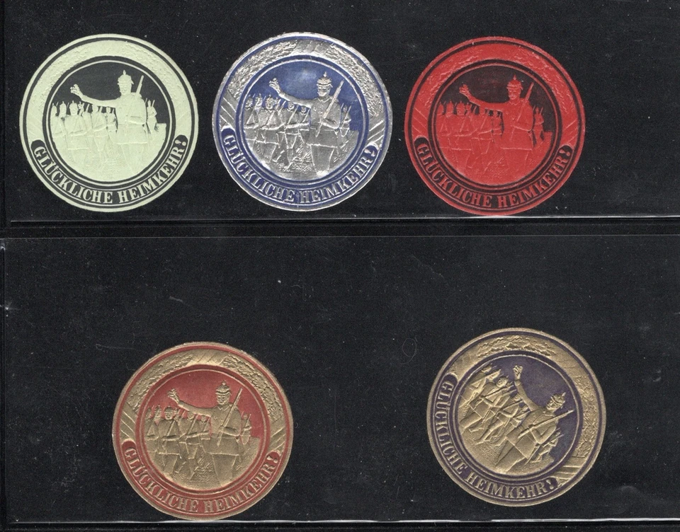 GERMANY WW I DIE CUT HAPPY HOMECOMING POSTER STAMPS - Image 1 of 1