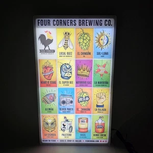 Four Corners Brewing Loteria FCBC Dallas Texas Motion Led Sign Beer 24" x 13" - Picture 1 of 6