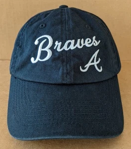 Atlanta Braves Navy White Logo MLB Womens Baseball Hat Cap Adjustable 100%Cotton - Picture 1 of 8
