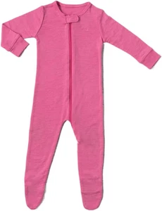 Merino Wool Coverall for 3-6 Months Babies, Pink - Picture 1 of 12