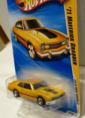 2010 HOT WHEELS НОВЫЕ МОДЕЛИ ~ 71 FORD MAVERICK GRABBER ~ КАК НОВЫЙ НА КАРТОНКЕ ~ - Изображение 1 из 4