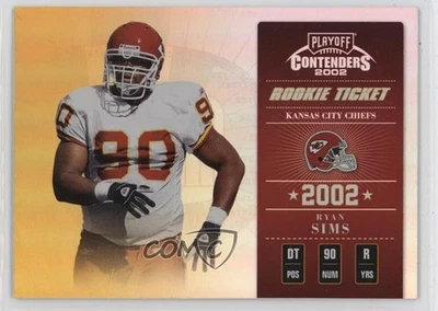 2002 Playoff Contenders Rookie Ticket Sample Silver Ryan Sims #170 Rookie RC - Image 1 of 2