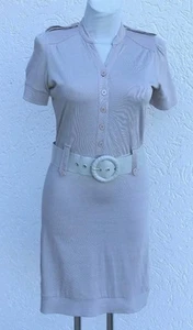 Kleid saix Minikleid Casual-Look A-Linie Gürtel Knöpfe Gr.36 Grau Viskose Top  - Bild 1 von 6