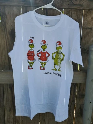 Nwt The Grinch Large Womens Tshirt, Slightly Ribbed, Christmas Tshirt, White - Image 1 of 4