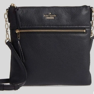 Y2K Kate Spade Tenley Cross Body Purse Pebbled Black Leather Vintage Purse  - Image 1 of 4